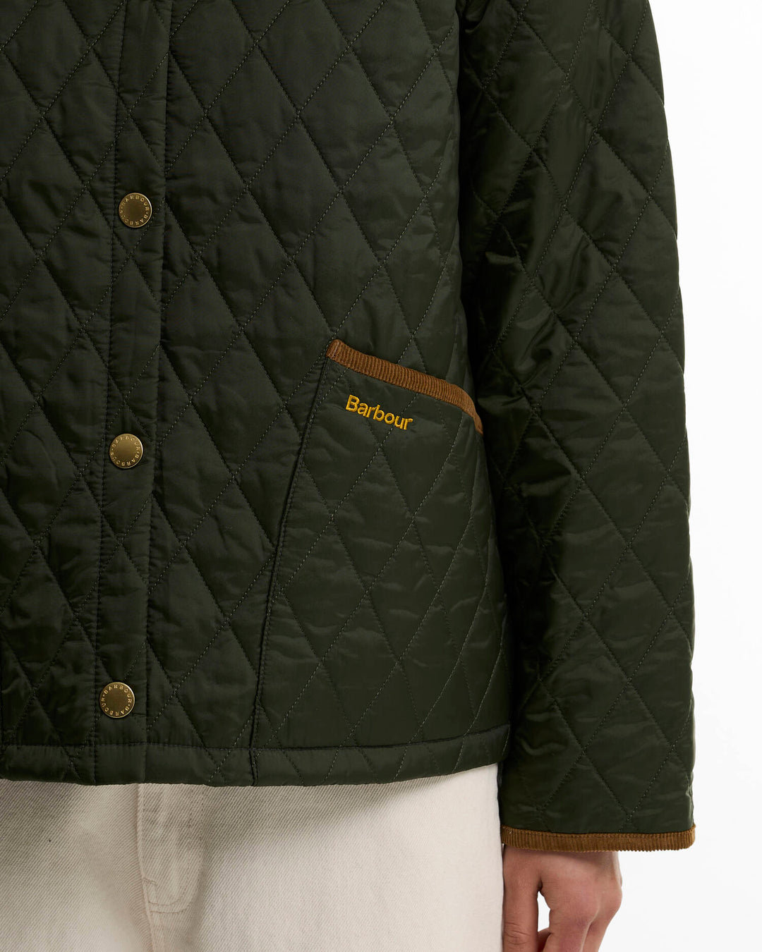 Barbour Icons Cropped Liddesdale Quilted Jacket: Olive/Classic