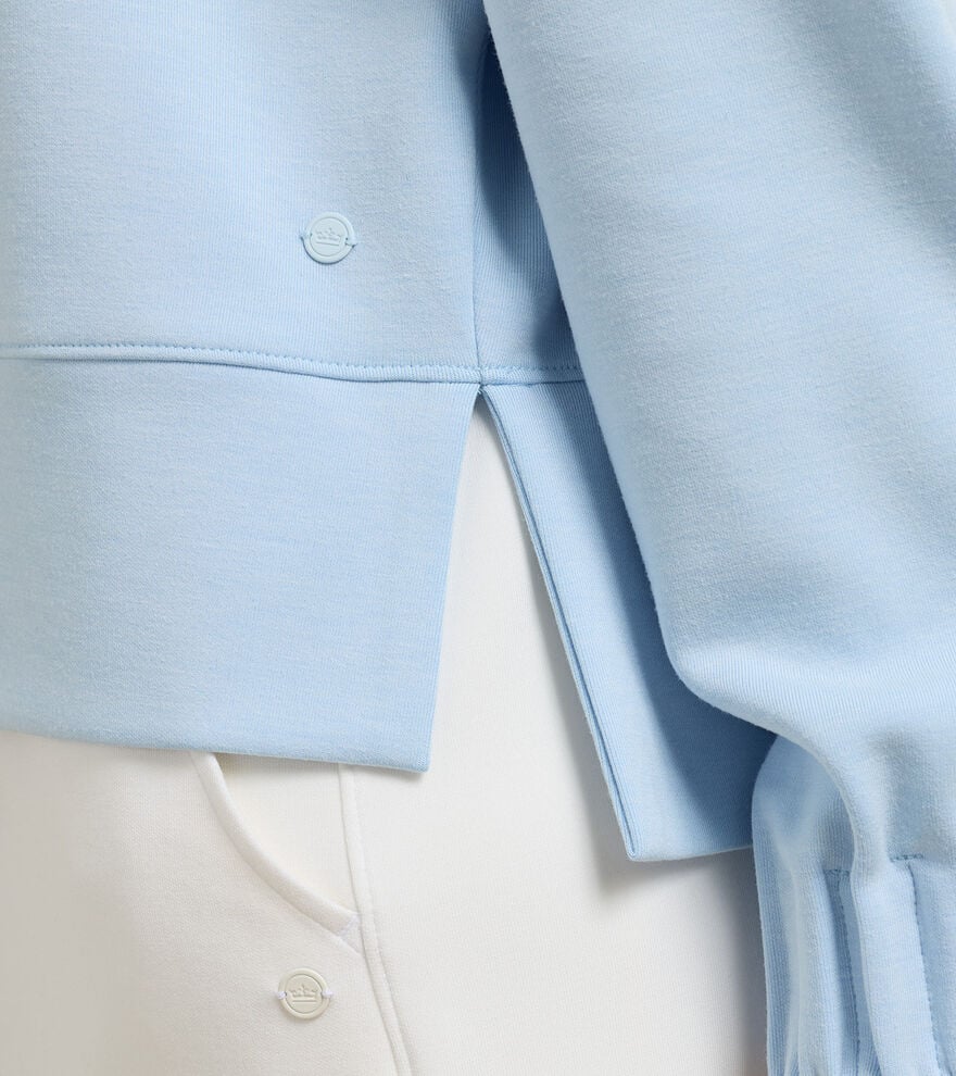 Peter Millar Flora Knit Mélange Half-Zip Pullover: Blue Brisk