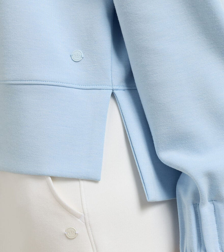Peter Millar Flora Knit Mélange Half-Zip Pullover: Blue Brisk