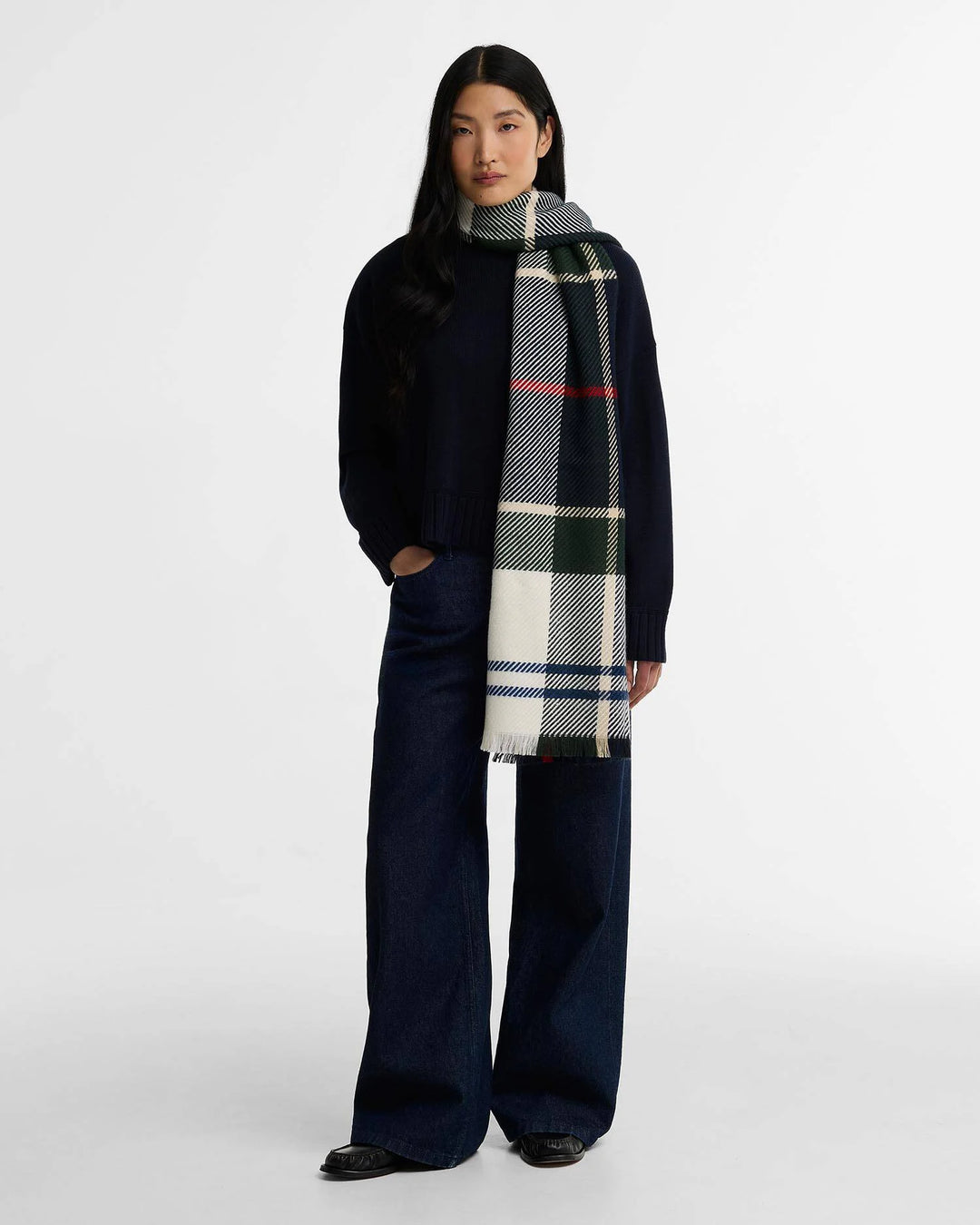 Barbour Blair Tartan Scarf: Lt Evergreen Tartan