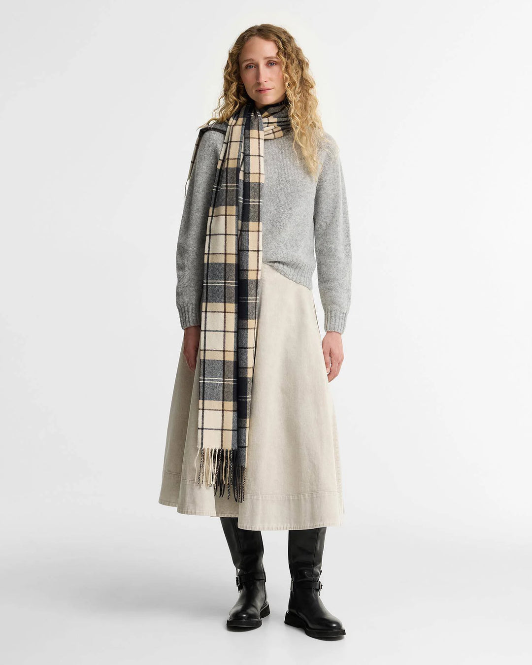 Barbour Hailes Tartan Scarf: Lt Birchwood Dress Tartan