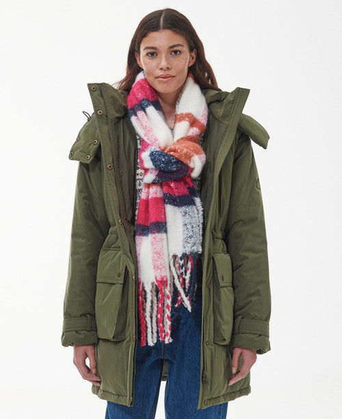 Barbour Rawson Scarf: Dahlia/Navy