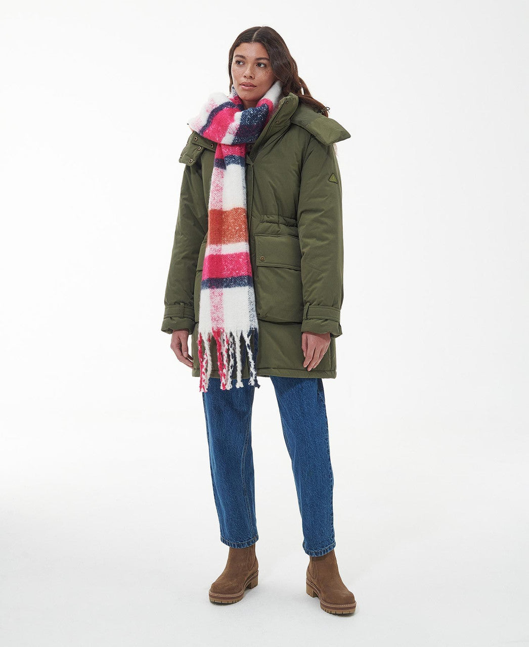 Barbour Rawson Scarf: Dahlia/Navy