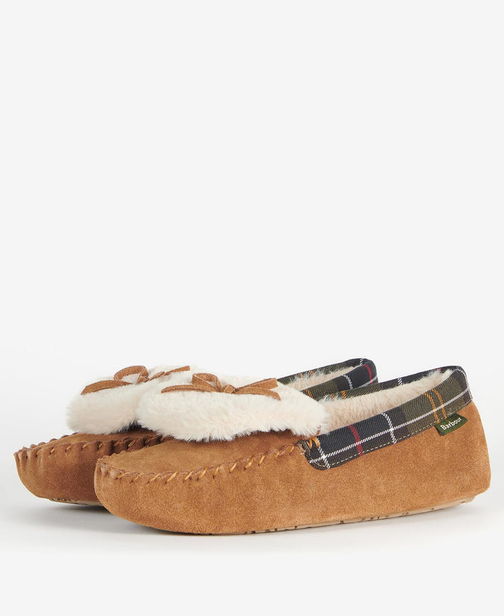 Barbour Darcie Slippers - Tan Suede