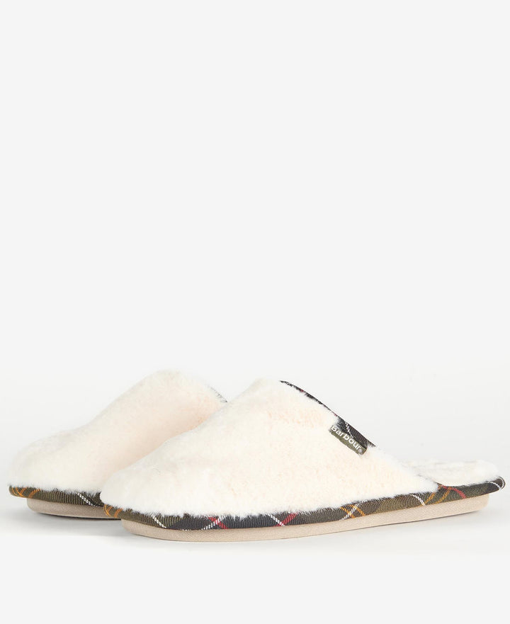 Barbour Agatha Faux Fur Slippers - Cream