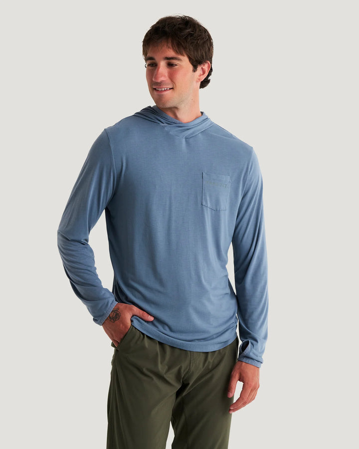 Free Fly Men's Bamboo Lightweight Hoodie: Pacific Blue