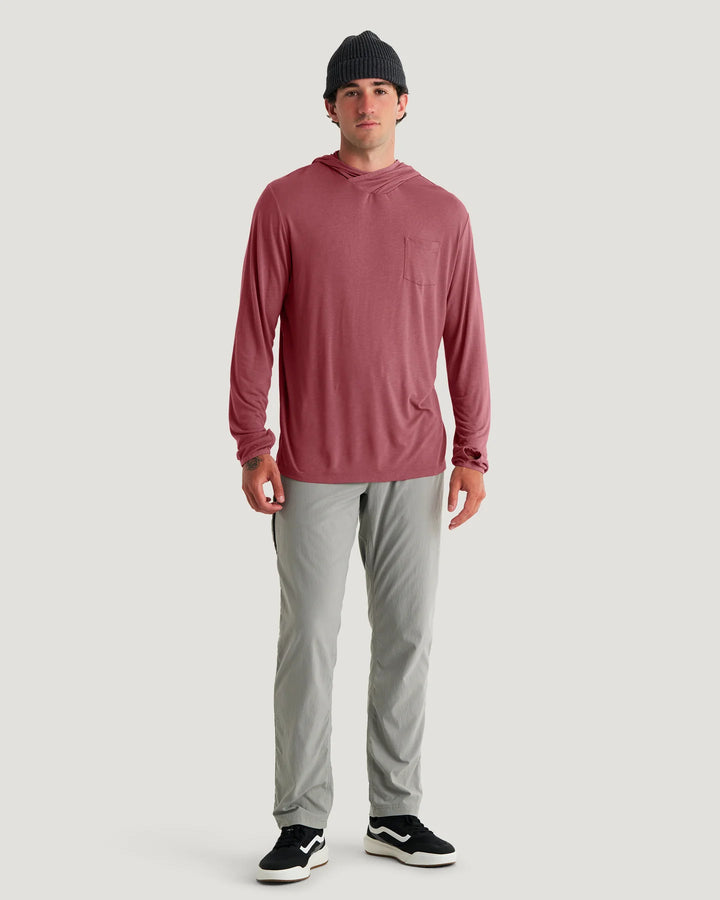 Free Fly Men's Bamboo Lightweight Hoodie: Plum