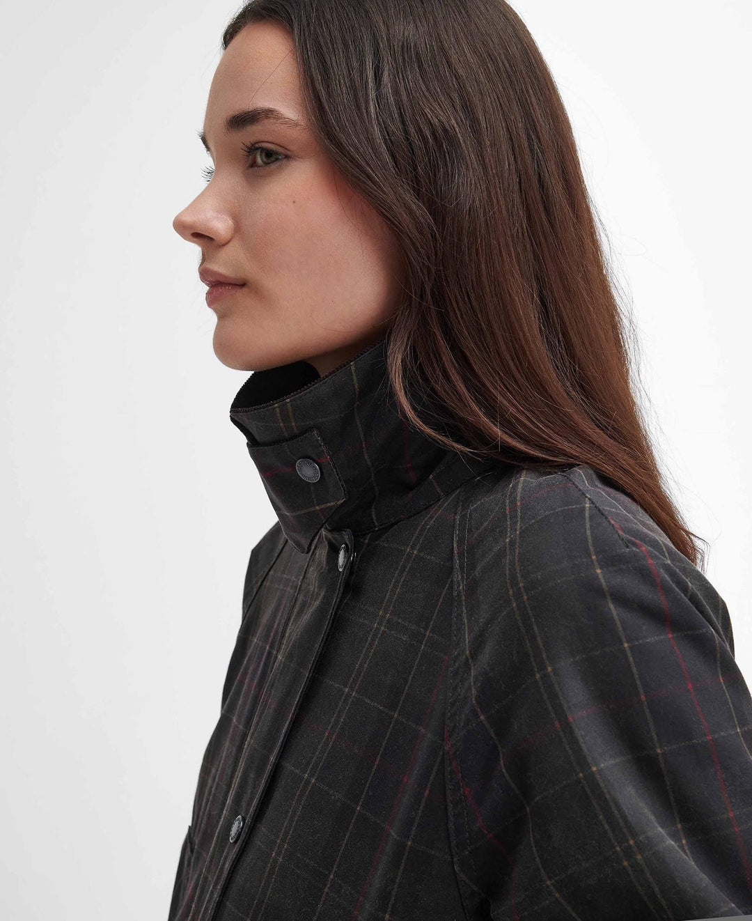 Barbour Tartan Ashby Waxed Jacket: Dark Classic