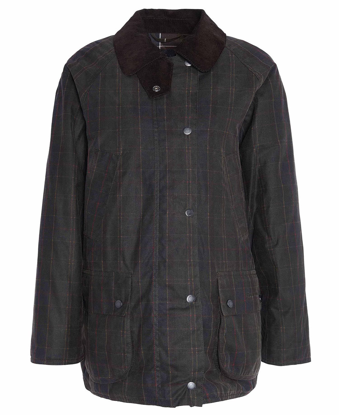 Barbour Tartan Ashby Waxed Jacket: Dark Classic