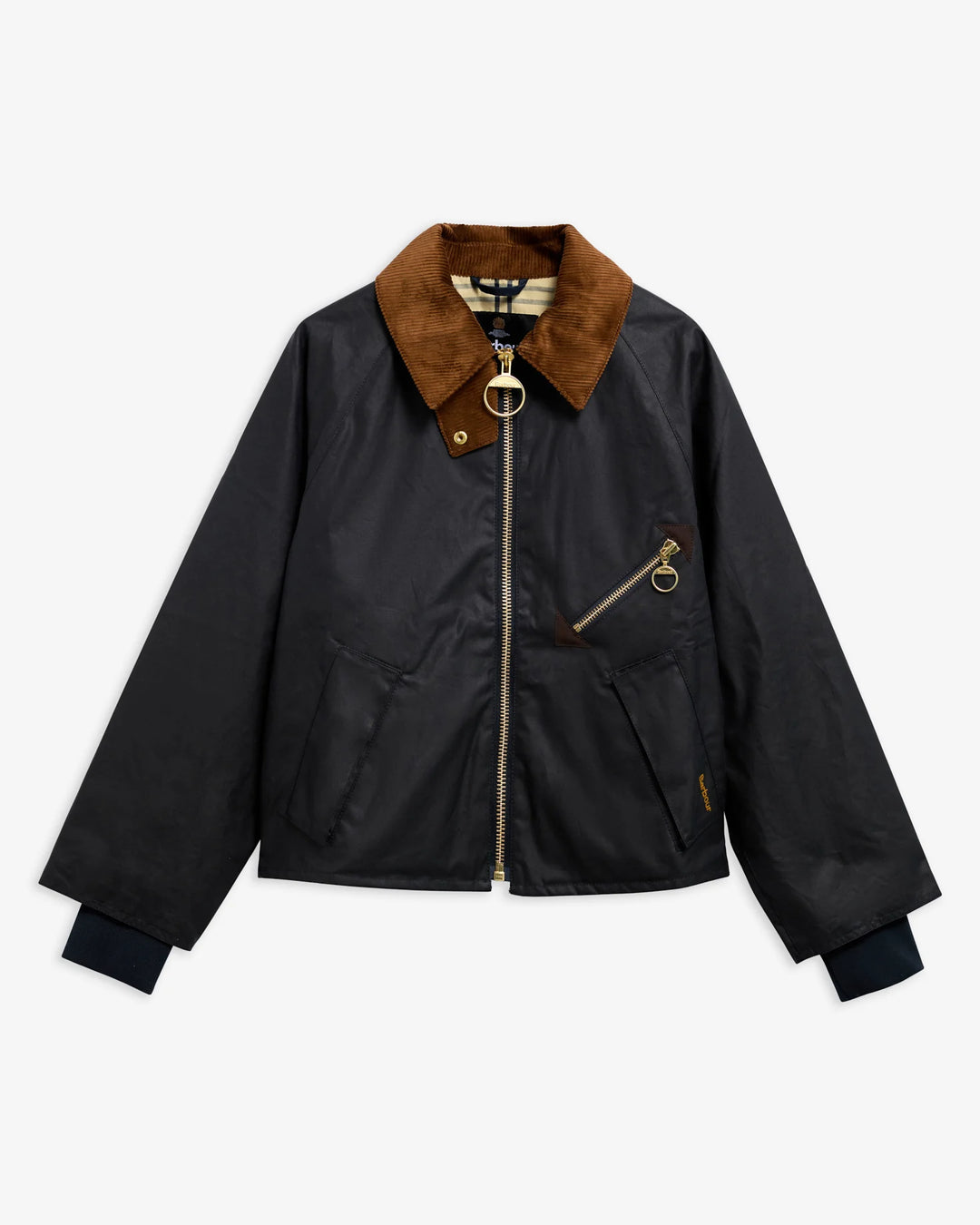 Barbour Arlene Waxed Jacket: Navy/Ancient
