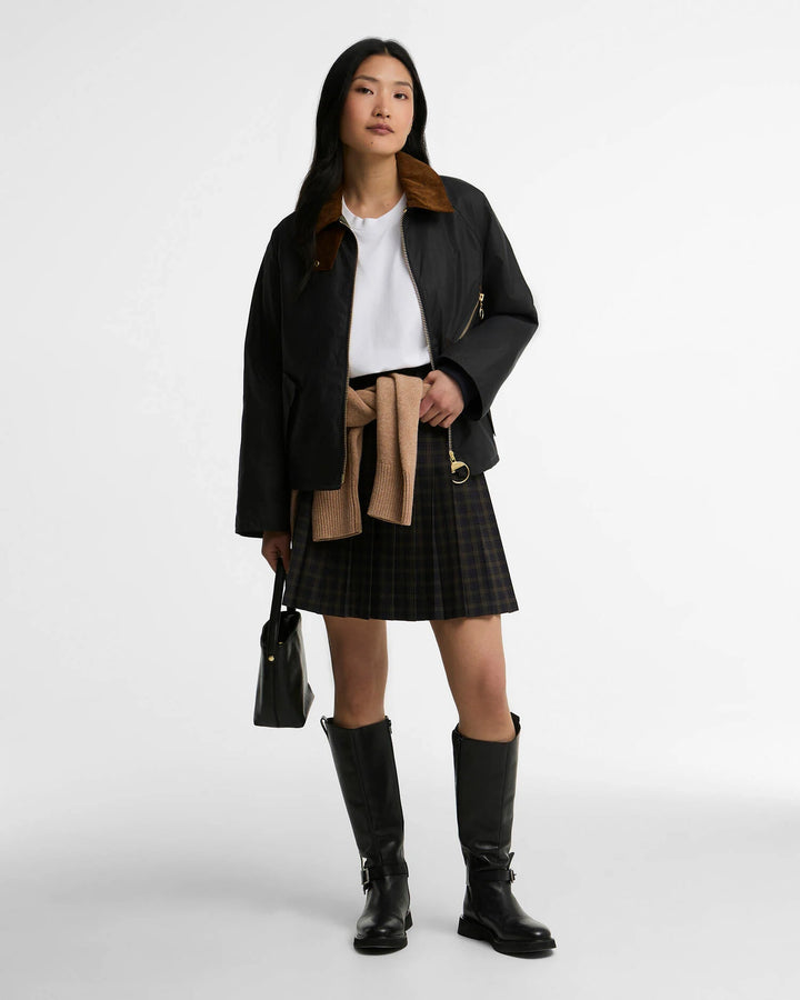Barbour Arlene Waxed Jacket: Navy/Ancient