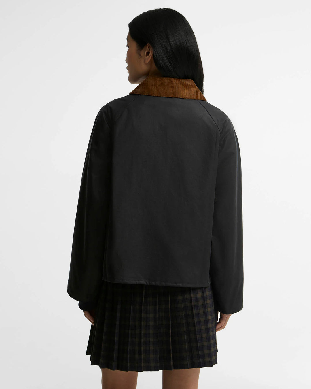 Barbour Arlene Waxed Jacket: Navy/Ancient