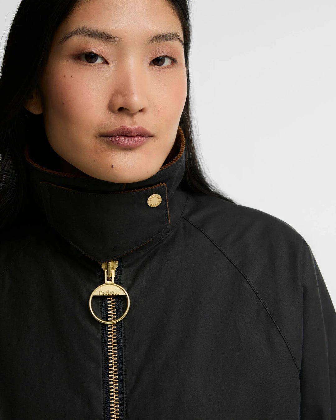 Barbour Arlene Waxed Jacket: Navy/Ancient