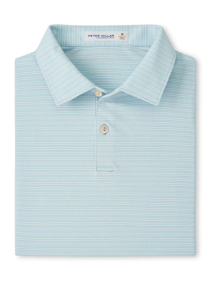 Peter Millar Featherweight Trading Stripe Performance Polo Lake Murray Dam Towers: Seaflower