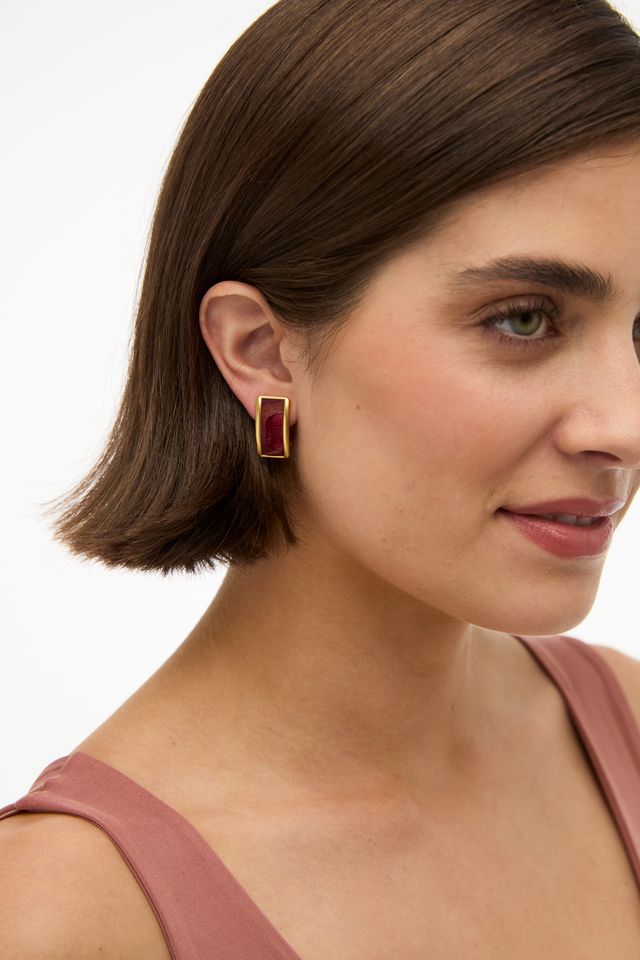 Brackish Rectangle Stud Earring: Myra