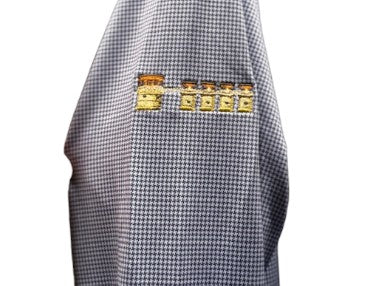 Peter Millar Pine Houndstooth Performance Hoodie "Lake Murray Dam Towers": Sport Navy