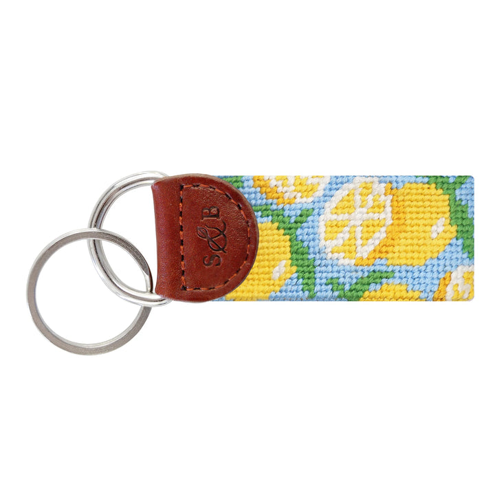 Smathers and Branson Lemon Pattern Key Fob: Ice Blue