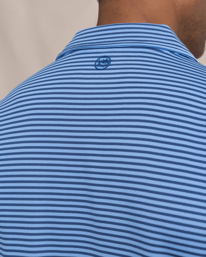 Southern Tide Oceanfront Stripe Pique Polo: Ocean Channel
