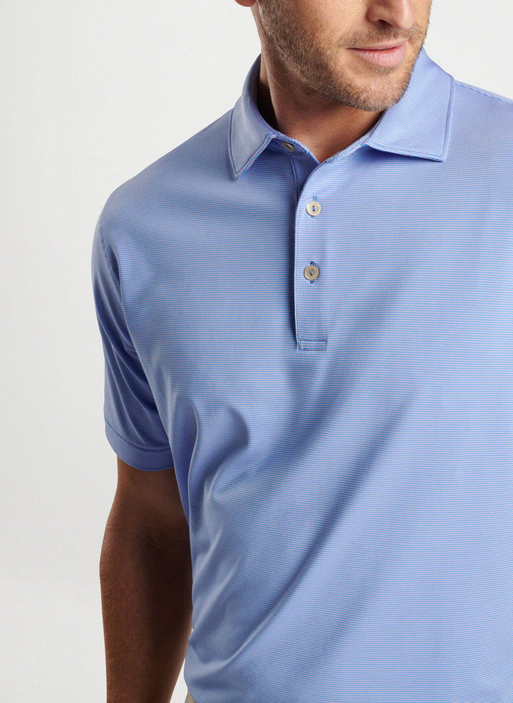 Peter Millar Jubilee Stripe Performance Polo: Liberty Blue