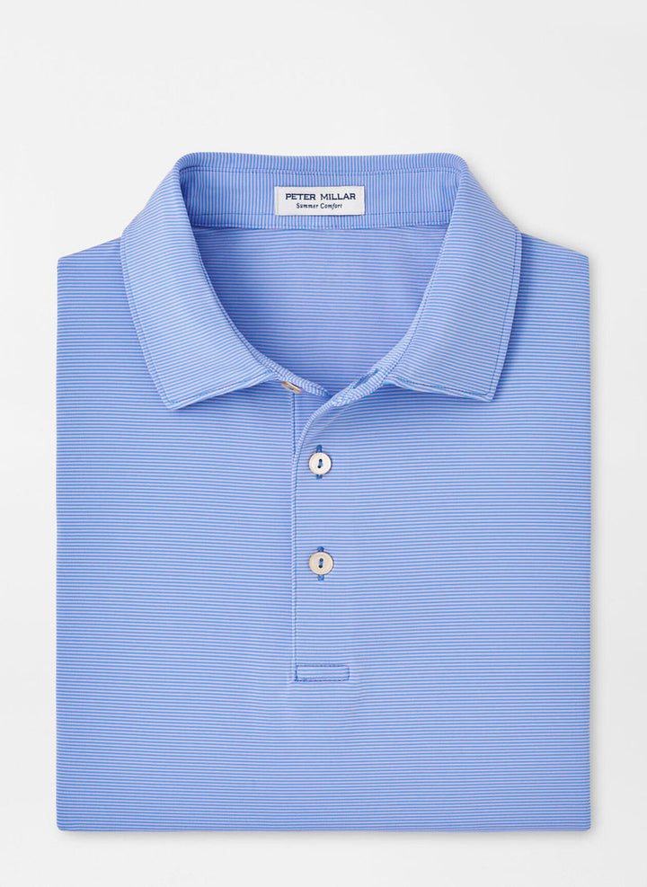 Peter Millar Jubilee Stripe Performance Polo: Liberty Blue