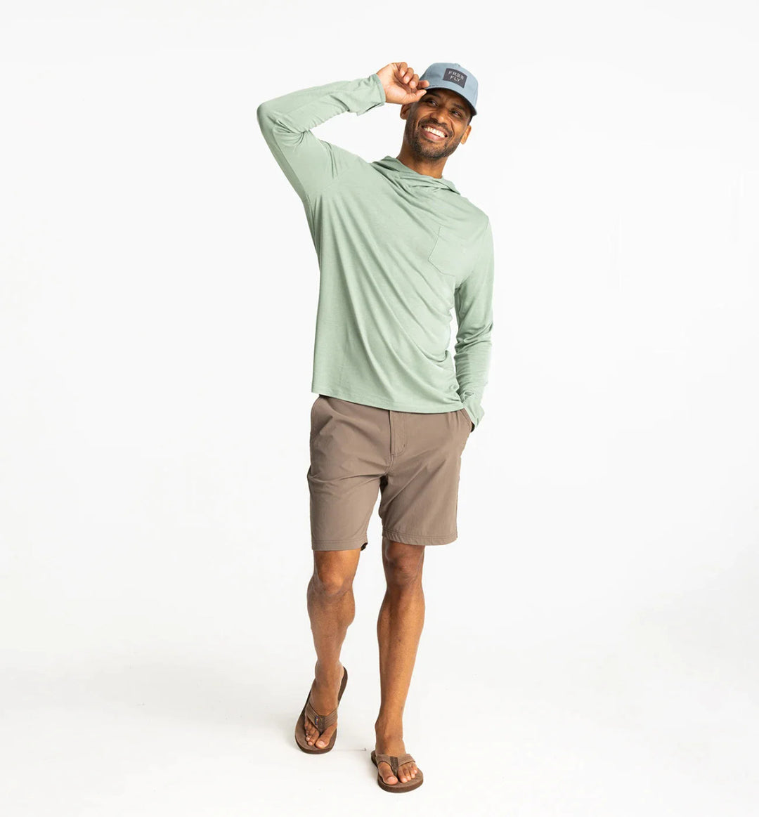 Free Fly Men's Bamboo Lightweight Hoodie: Palm Green