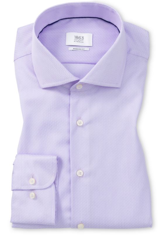 Eterna Modern Fit Structured Twill Modern Fit Kent Collar Dress Shirt: Lilac