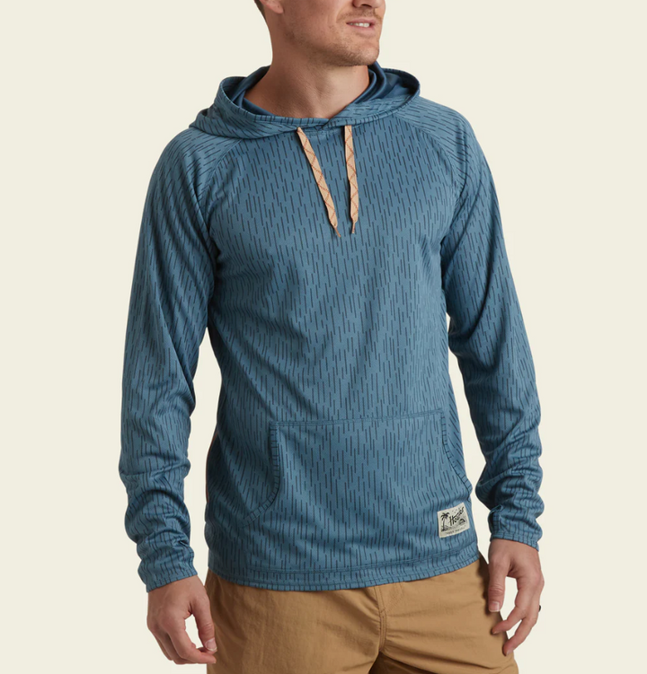 Howler Brothers Loggerhead Hoodie: Deluge Camo - Pacific Blue