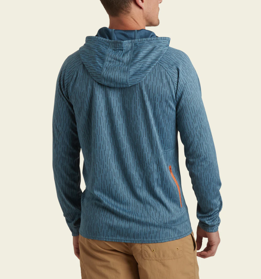 Howler Brothers Loggerhead Hoodie: Deluge Camo - Pacific Blue