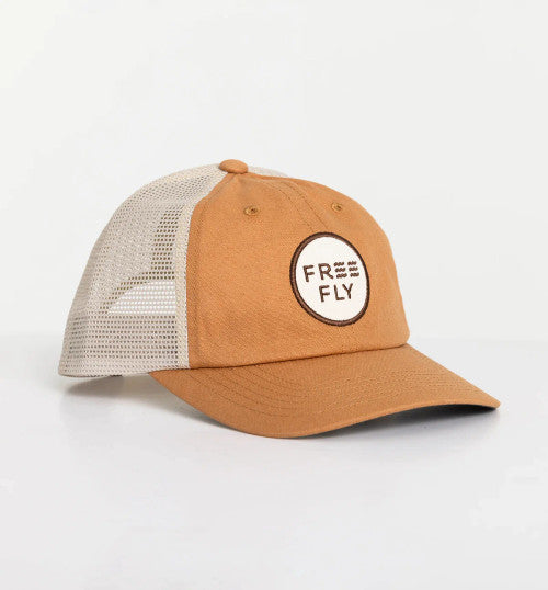 Free Fly Low Pro Badge Trucker Hat : Wheat