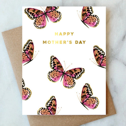 Pink Butterfly Mother's Day Card