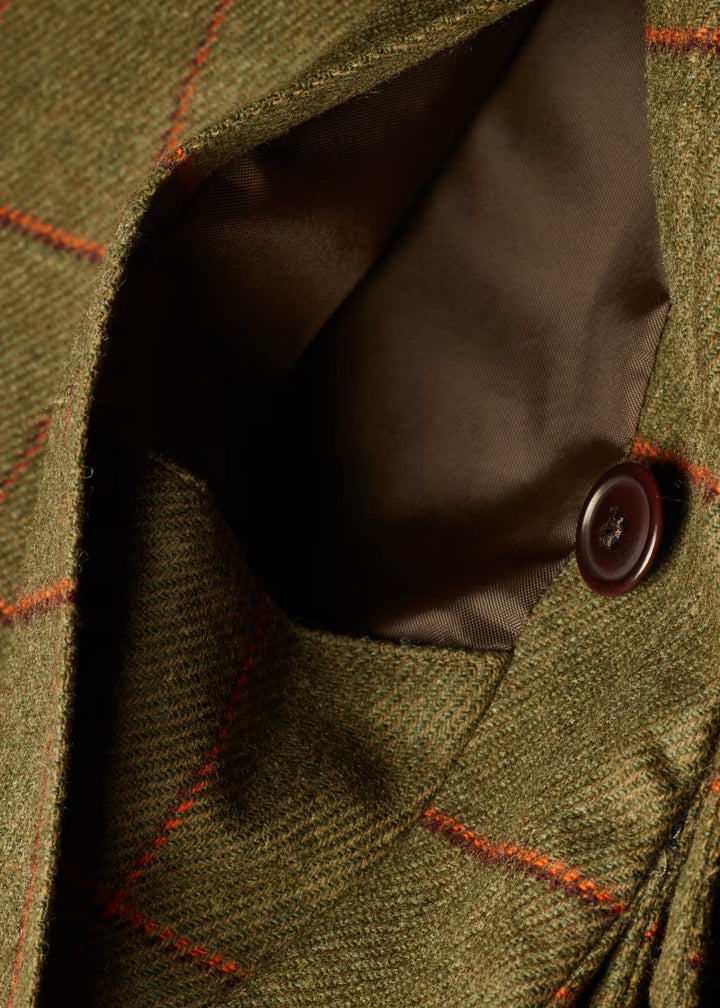 Barbour x Paul Smith Beaufort Wool Jacket: Olive Windowpane