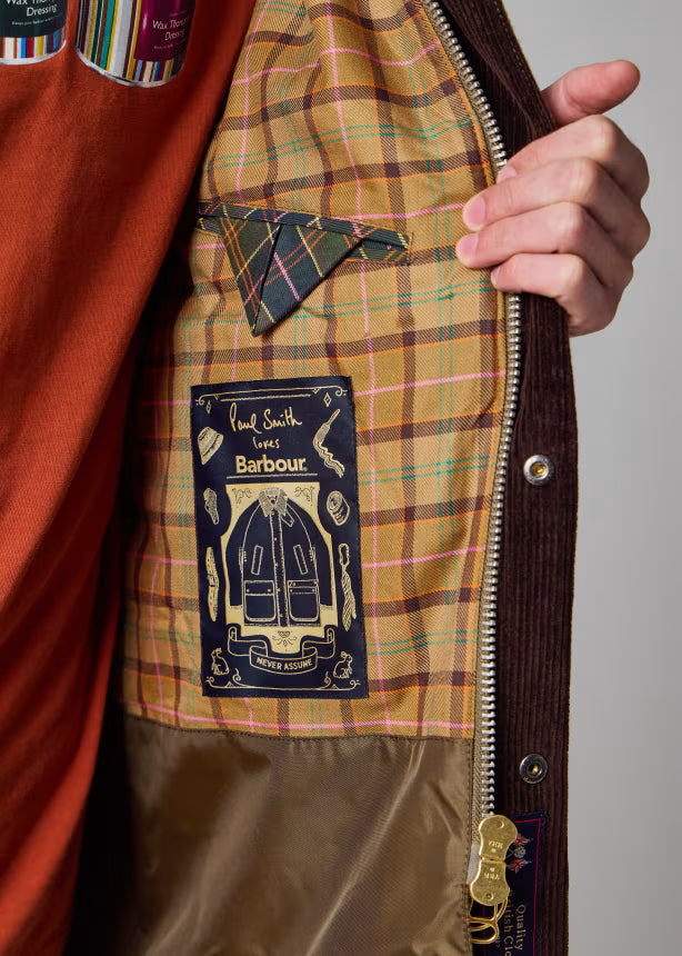 Barbour x Paul Smith Beaufort Wool Jacket: Olive Windowpane