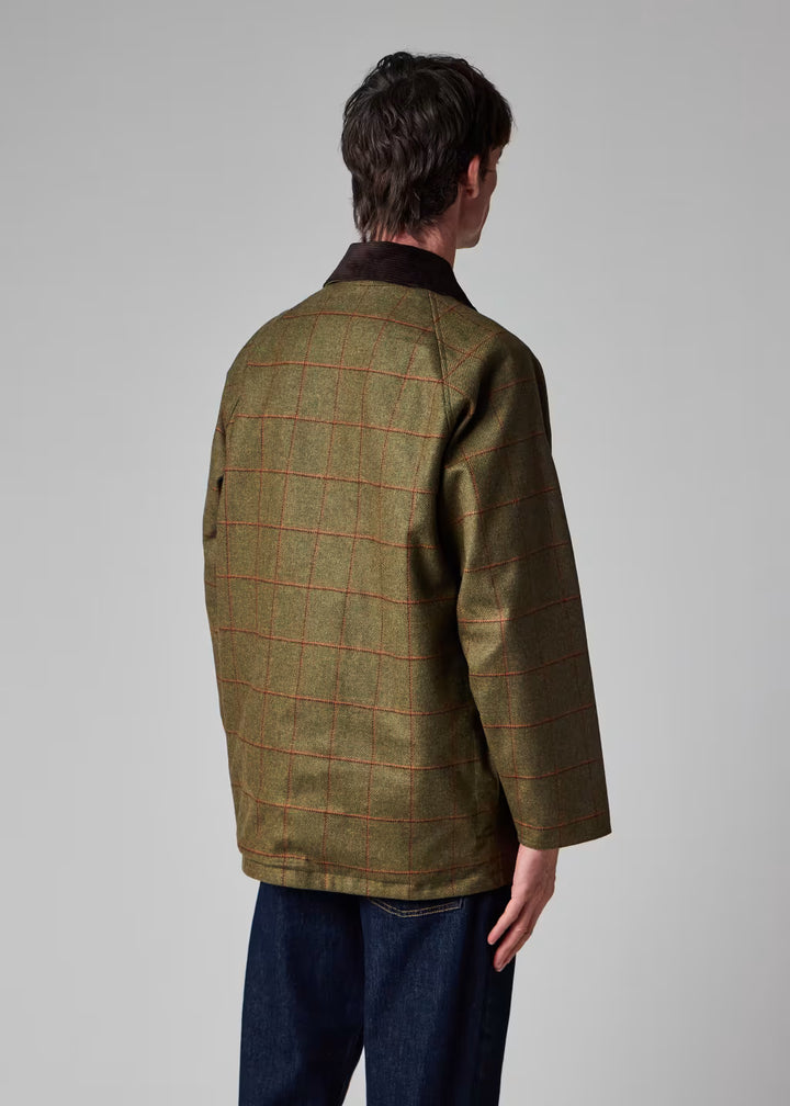Barbour x Paul Smith Beaufort Wool Jacket: Olive Windowpane