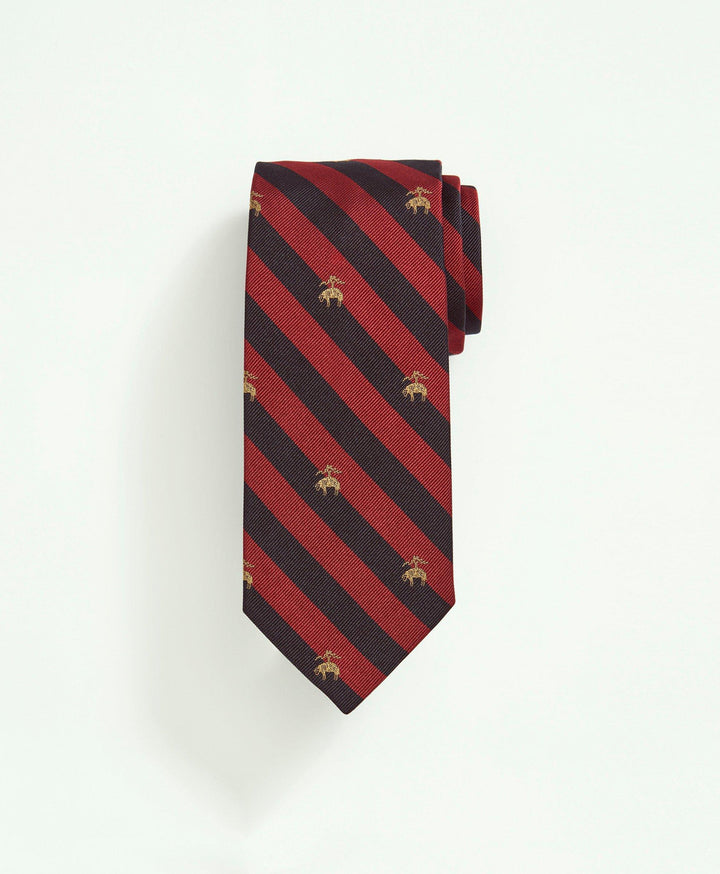 Brooks Brothers BB#4 Fleece Rep Tie: Burgundy