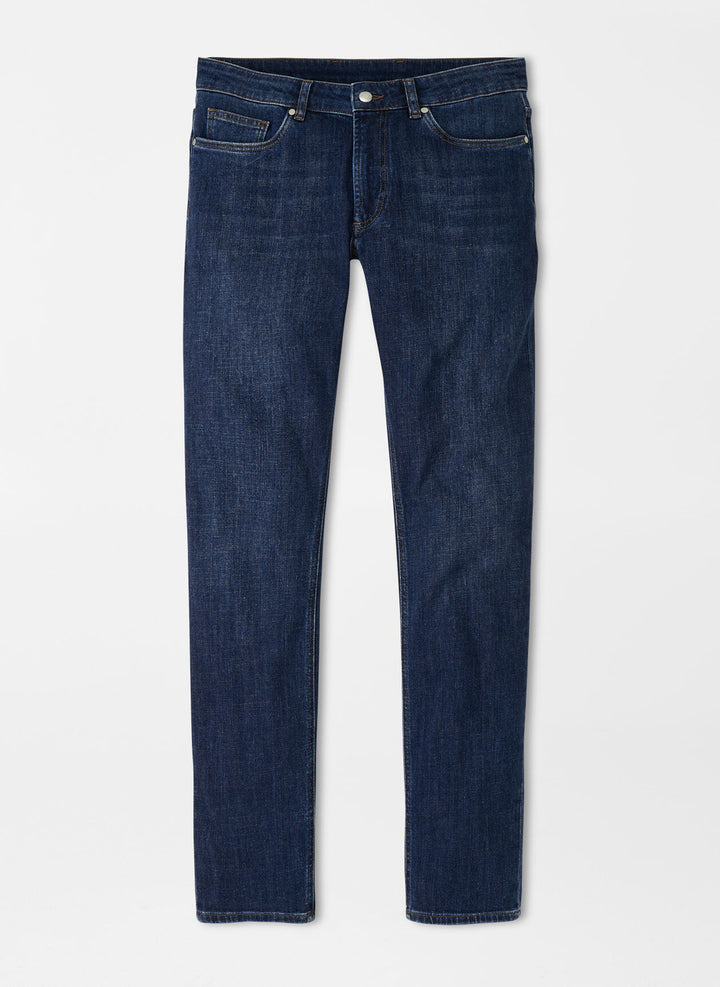 Peter Millar Crown Crafted Vintage Washed Five-Pocket Denim: True Blue