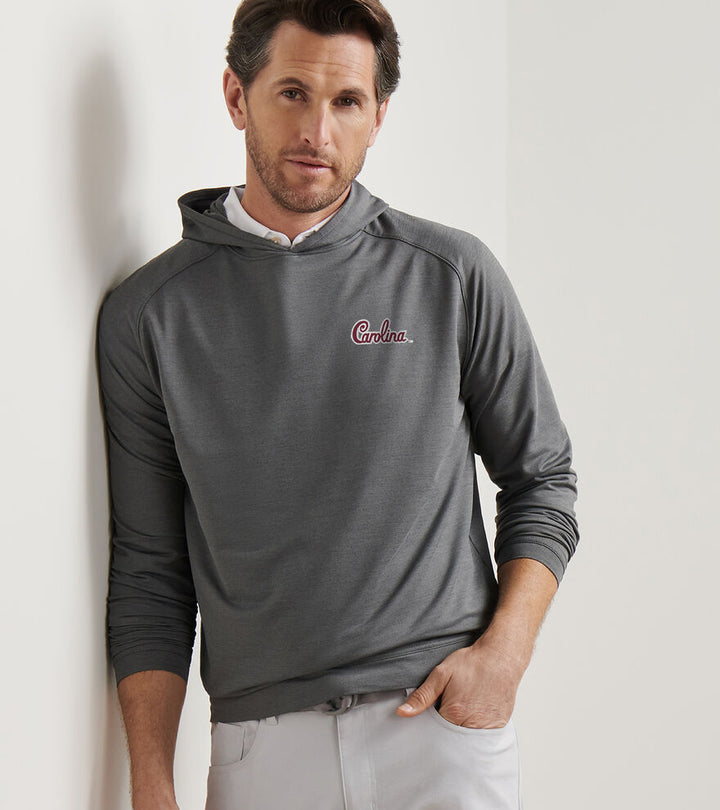 Peter Millar University of South Carolina "Carolina Script" Pine Performance Hoodie: Iron