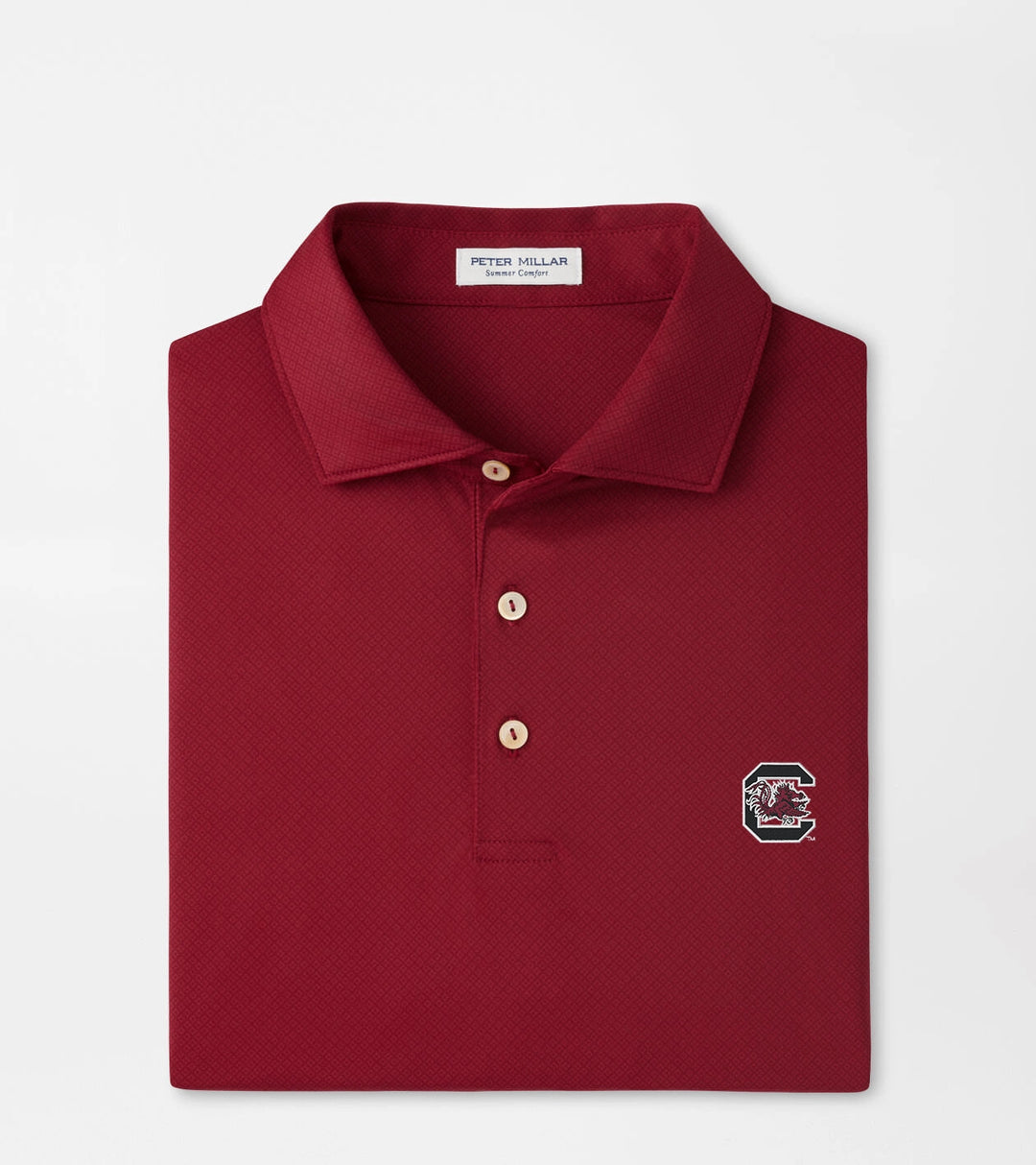 Peter Millar South Carolina Block C Hugo Performance Jersey Polo: Maroon