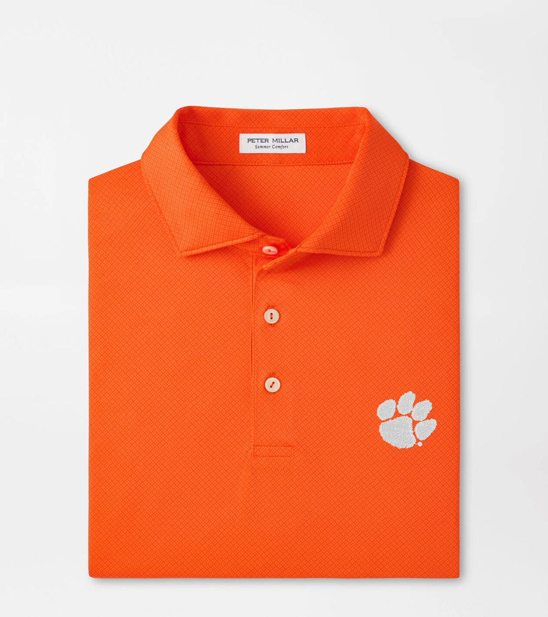 Peter Millar Clemson Paw Performance Jersey Polo: Orange