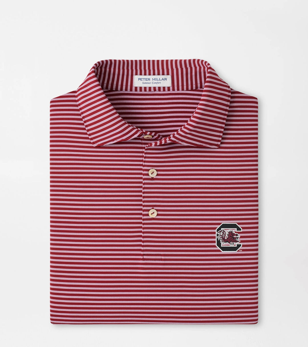 Peter Millar South Carolina Block C Tiebreaker Performance Jersey Polo: Maroon