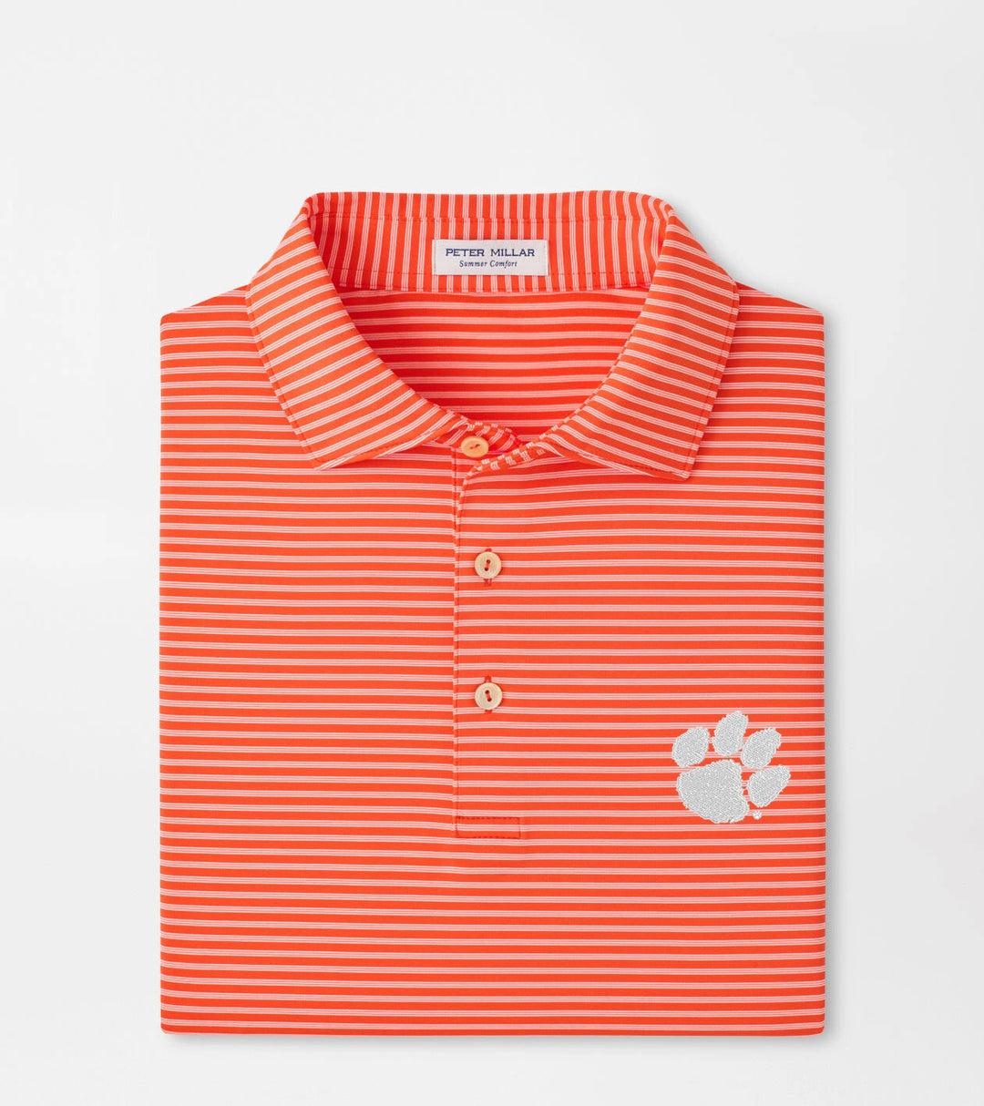 Peter Millar Clemson Paw Tiebreaker Performance Jersey Polo: Orange