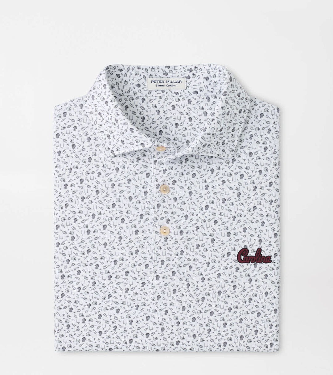 Peter Millar South Carolina Script Kick Off Performance Jersey Polo: Gale Grey