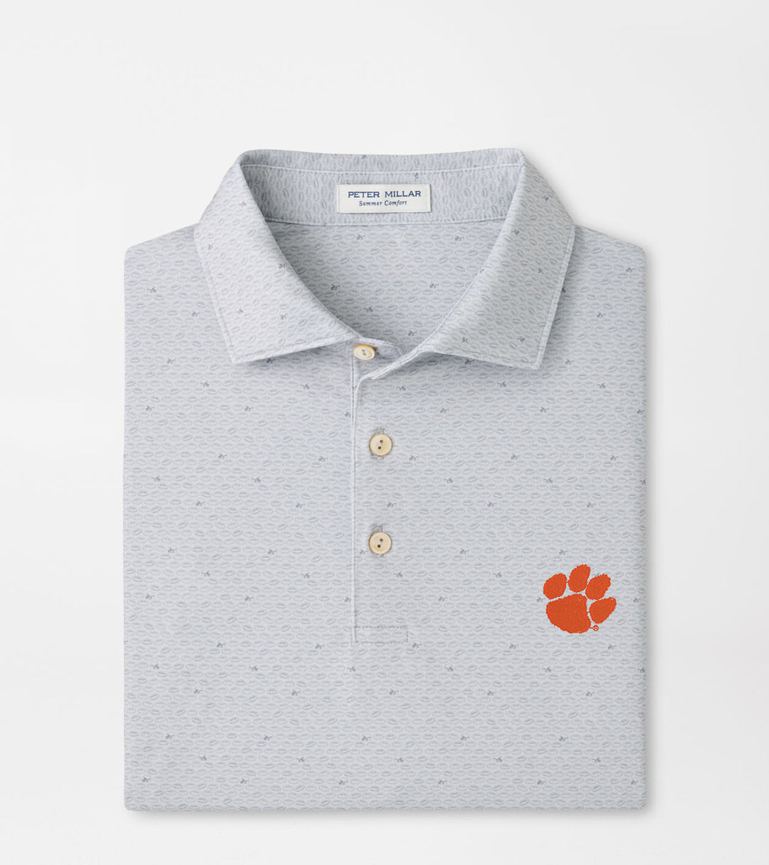 Peter Millar Clemson On the Ball Performance Jersey Polo: British Grey
