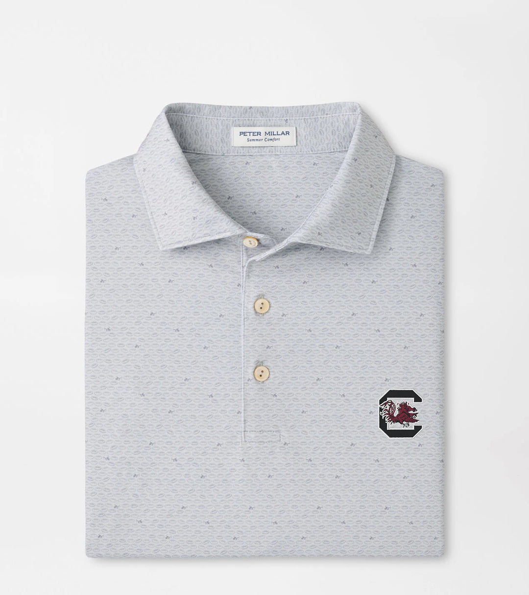 Peter Millar South Carolina Block C On The Ball Performance Jersey Polo: British Grey
