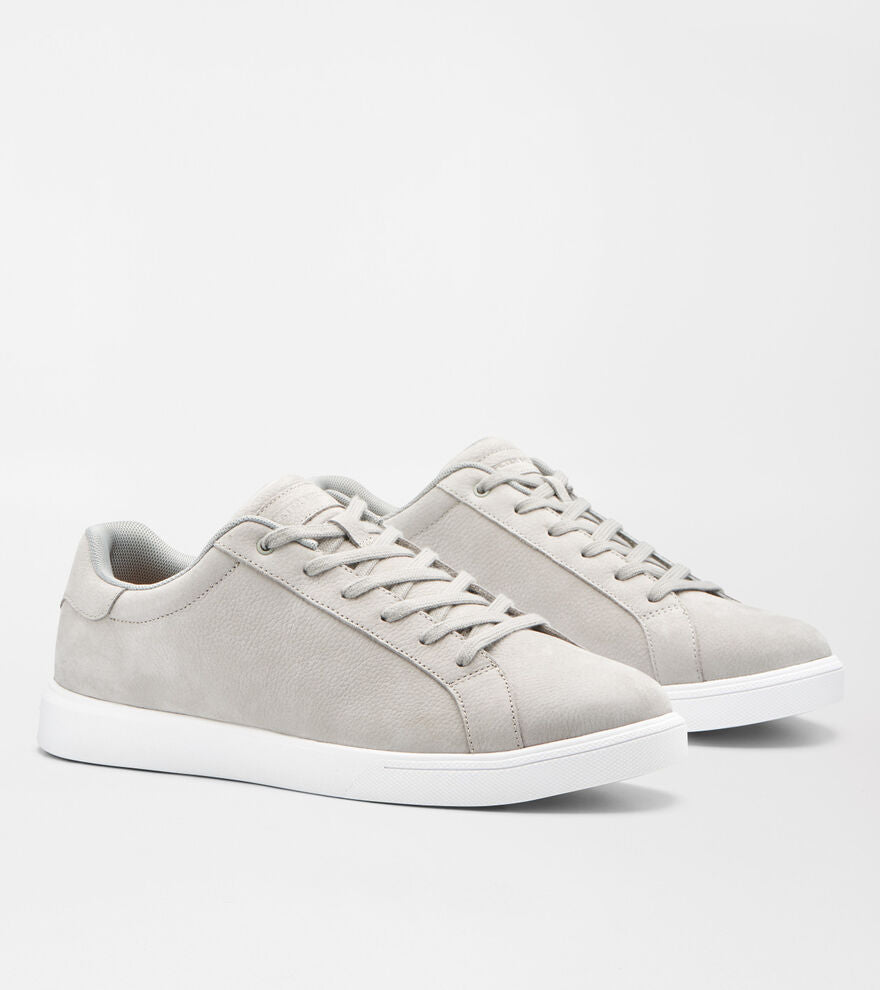 Peter Millar Drift Classic Nubuck Sneaker: Pearl Grey