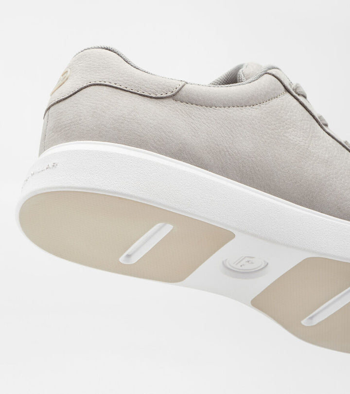 Peter Millar Drift Classic Nubuck Sneaker: Pearl Grey
