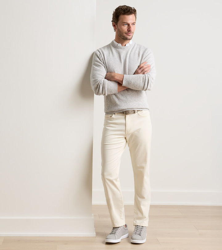 Peter Millar Drift Classic Nubuck Sneaker: Pearl Grey