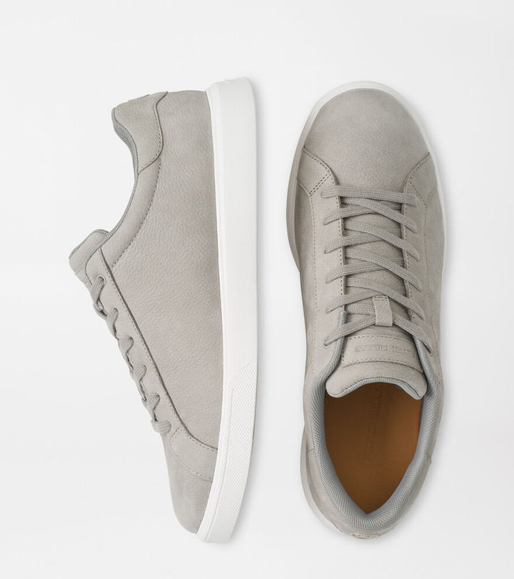 Peter Millar Drift Classic Nubuck Sneaker: Pearl Grey
