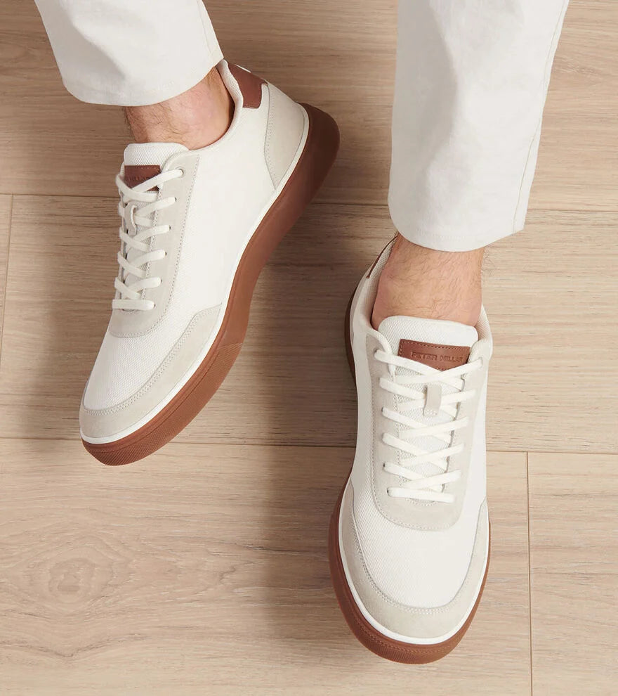 Peter Millar Drift Mesh Sneaker: Ivory
