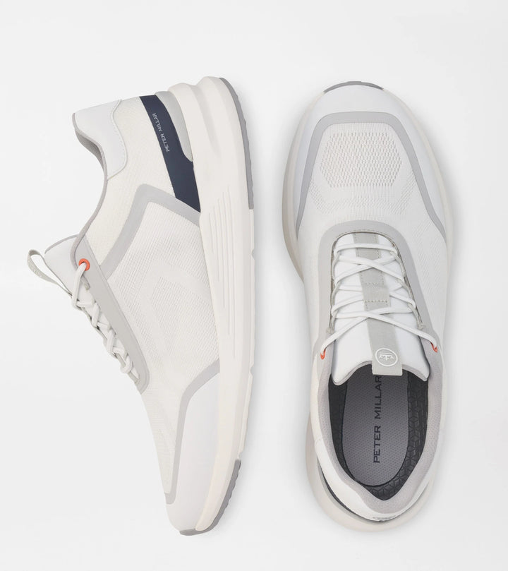 Peter Millar Camberfly Sneaker: White and Grey
