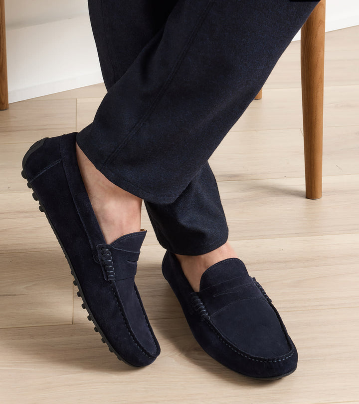 Peter Millar Suffolk Suede Driver: Navy